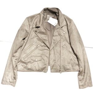 ASOS DESIGN Suedette BIKER JACKET grey